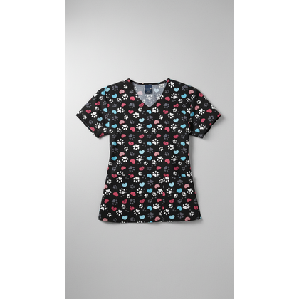 Μπλούζα Γυναικεία Yγειονομικών Diamond Neck Εμπριμέ ZOE+CHLOE Stay Pawsitive