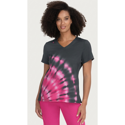 Μπλούζα Γυναικεία Υγειονομικών KOI™ USA Cali Tie Dye Burst Flamingo