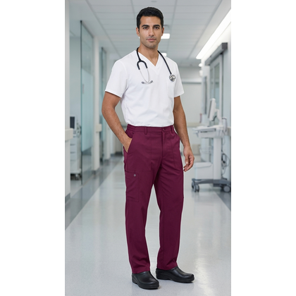 Παντελόνι Ανδρικό Υγειονομικών Wonderwink W123 Flat Front Cargo Wine