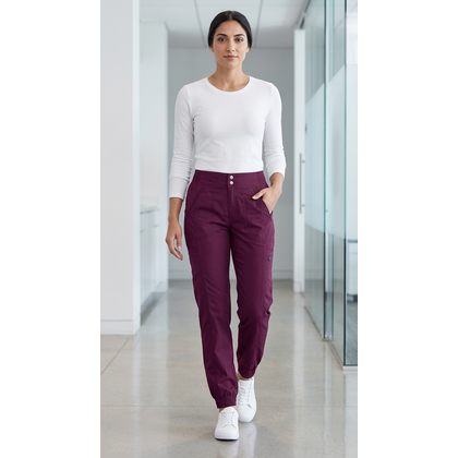 Παντελόνι Γυναικείο Υγειονομικών Wonderwink WonderFlex Cargo Zip Jogger Love Wine