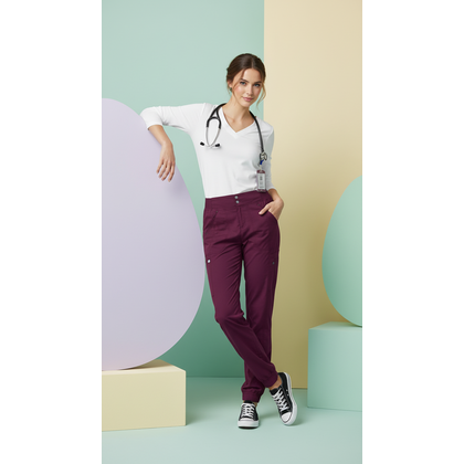 Παντελόνι Γυναικείο Υγειονομικών Wonderwink WonderFlex Cargo Zip Jogger Love Wine