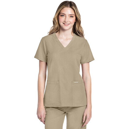 Γυναικεία Μπλούζα Cherokee Workwear Originals Ultra | V-Neck | 2 Τσέπες | Khaki