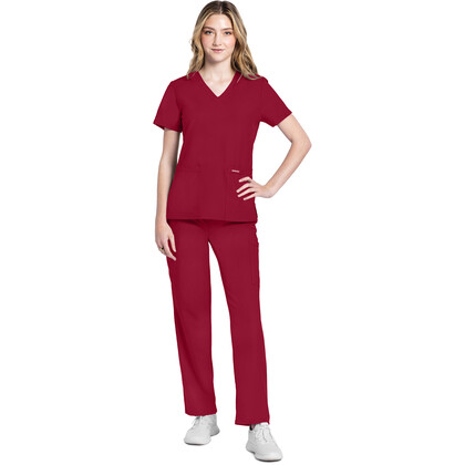 Γυναικεία Μπλούζα Cherokee Workwear Originals Ultra | V-Neck | 2 Τσέπες | Red