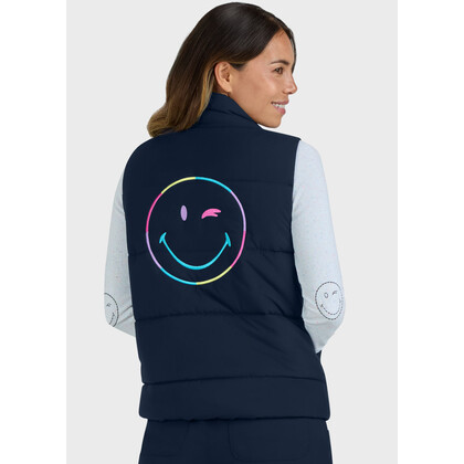 Μπουφάν Αμάνικο Γυναικείο Υγειονομικών KOI™ USA SmileyWorld Delighted Navy