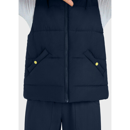 Μπουφάν Αμάνικο Γυναικείο Υγειονομικών KOI™ USA SmileyWorld Delighted Navy