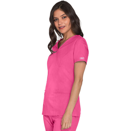 Γυναικεία Μπλούζα Cherokee Core Stretch | Mock Wrap | 3 Τσέπες | Shocking Pink
