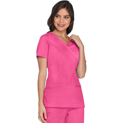 Γυναικεία Μπλούζα Cherokee Core Stretch | Mock Wrap | 3 Τσέπες | Shocking Pink