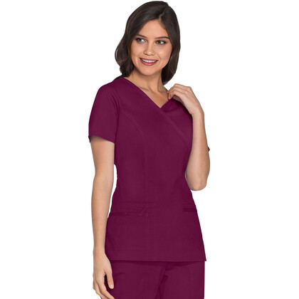 Γυναικεία Μπλούζα Cherokee Core Stretch | Mock Wrap | 3 Τσέπες | Wine