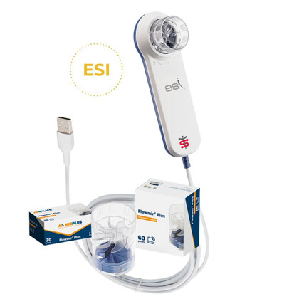 MIR Minispir Plus ESI Επαγγελματικό PC-Based Σπιρόμετρο με Emphysema Severity Index | 60 Τουρμπίνες FlowMir Plus | MIR Spiro Platinum
