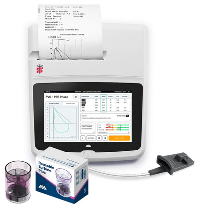 MIR Spirolab Plus Επαγγελματικό Σπιρόμετρο με Λογισμικό MIR Spiro Platinum | Τουρμπίνα Πολλαπλών Χρήσεων | Οξυμετρία