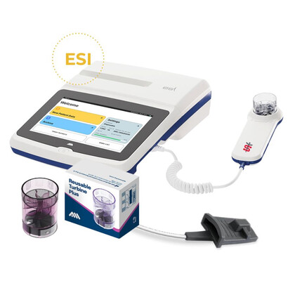 MIR Spirolab Plus ESI Επαγγελματικό Σπιρόμετρο με Λογισμικό MIR Spiro Platinum | Δείκτης Βαρύτητας Εμφυσήματος | Τουρμπίνα Πολλαπλών Χρήσεων | Οξυμετρία