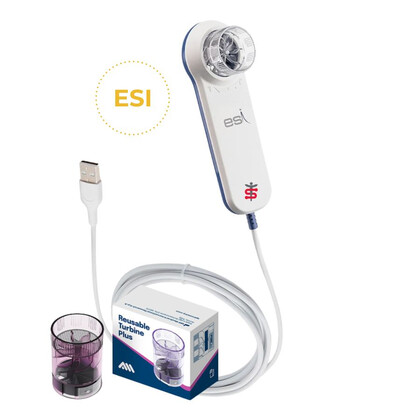 MIR Minispir Plus ESI Επαγγελματικό PC-Based Σπιρόμετρο με Emphysema Severity Index | Τουρμπίνα Πολλαπλών Χρήσεων | MIR Spiro Platinum